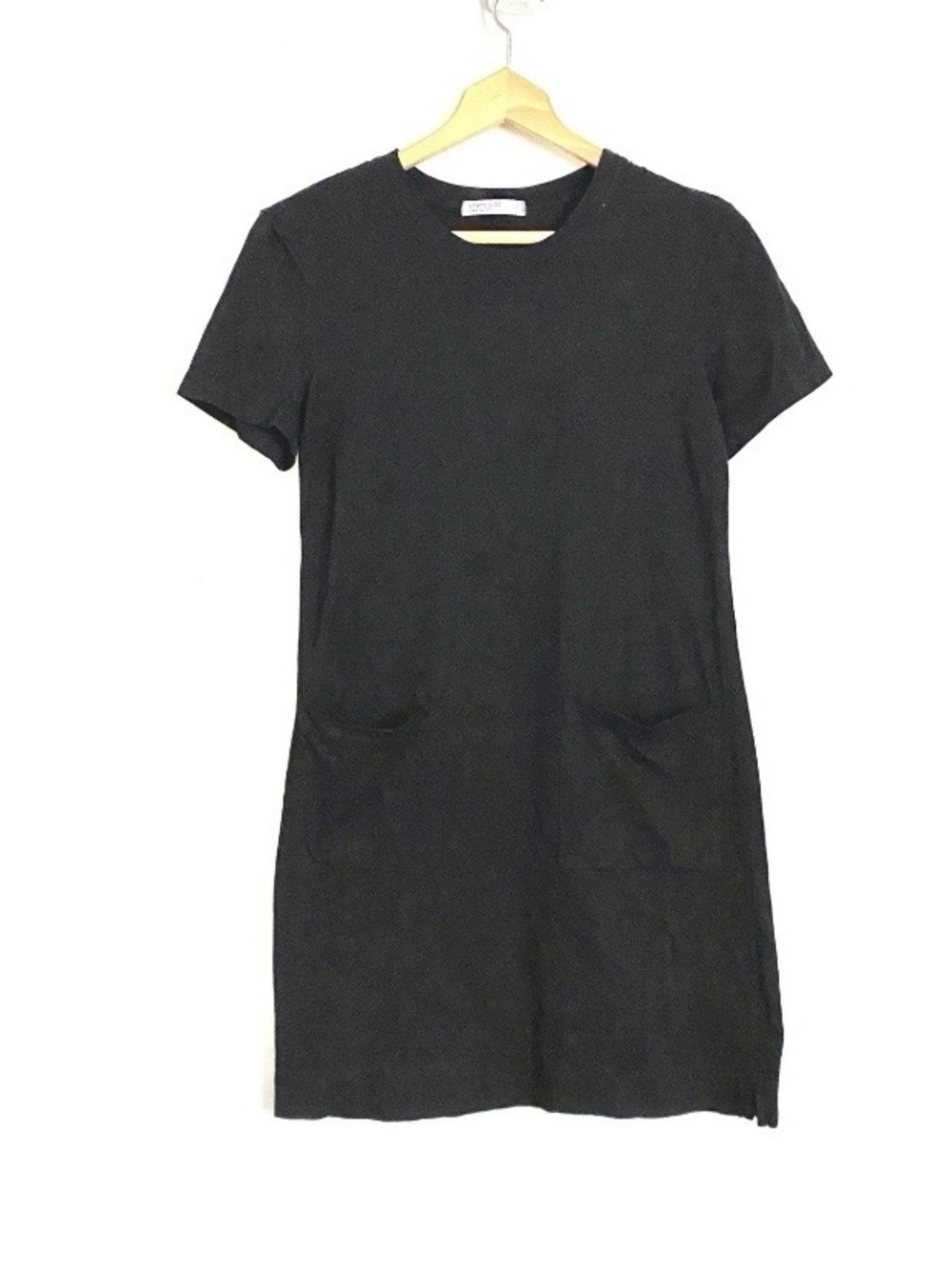 Stateside T-Shirt Dress Women's S Black Casual 100% Cotton Pockets Lounge Wear